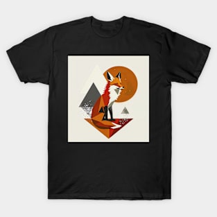 Geometric Fox: Abstract Nature Art T-Shirt